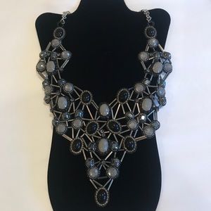Black and grey crystal necklace
